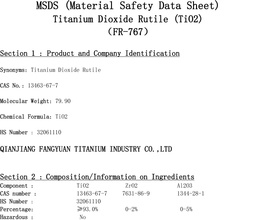 Titanium-Dioxide-Rutile-TiO2-FR-767-MSDS-Material-Safety-Data-Sheet